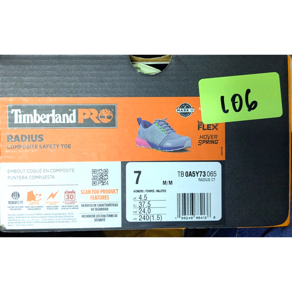 Timberland PRO Shoe Womens 7 Gray Radius Composite Toe Safety Slip Resistant NEW - Picture 2 of 10